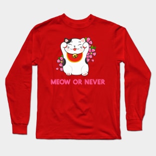 Meow of Never Lucky Cat Long Sleeve T-Shirt